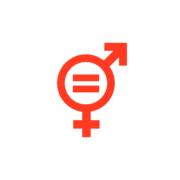 Icono del ODS 5: Igualdad de Género en la Agenda 2030, respaldado por WEXTD.